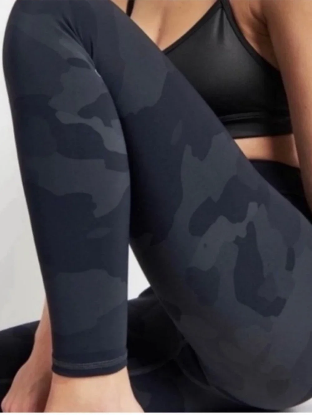 Alo Camo Leggings Camouflage High Rise Waist Blue Athletic Activewear Pants Sz M